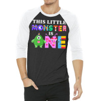 Kids This Little Monster Is One 1st Birthday Party Family Monster 3/4 Sleeve Shirt | Artistshot