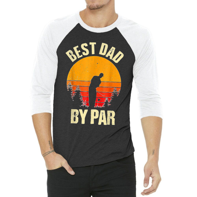 Funny Father's Day Best Dad By Par Golf Lover Vintage 3/4 Sleeve Shirt | Artistshot