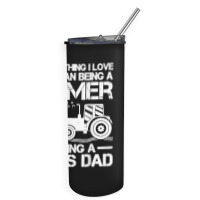 Funny Farming Tractor Retro Farmer Bonus Dad Father's Day Skinny Tumbler | Artistshot