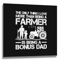 Funny Farming Tractor Retro Farmer Bonus Dad Father's Day Metal Print Square | Artistshot