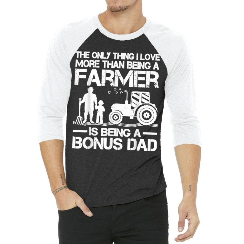 Funny Farming Tractor Retro Farmer Bonus Dad Father's Day 3/4 Sleeve Shirt | Artistshot