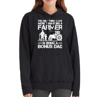 Funny Farming Tractor Retro Farmer Bonus Dad Father's Day Vintage Hoodie | Artistshot