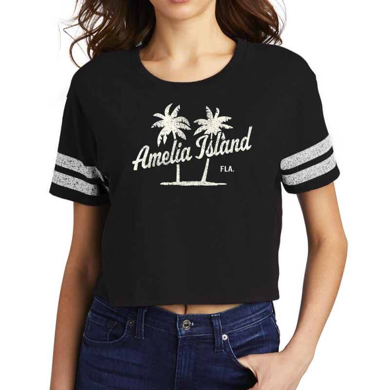 Amelia Island Florida Vintage 70s Palm Trees Scorecard Crop Tee by michaelyounger19 | Artistshot