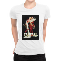 Vintage Campari Italian Bitters Aperitif Angel And Devil Rb Ladies Fitted T-shirt | Artistshot