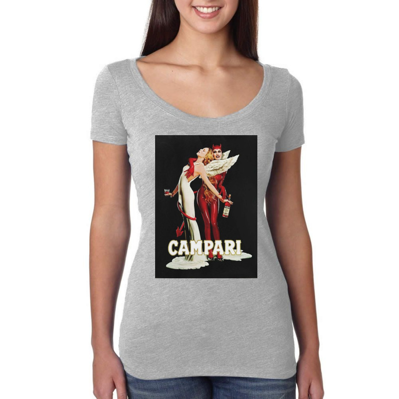 Vintage Campari Italian Bitters Aperitif Angel And Devil Rb Women's Triblend Scoop T-shirt by evanasdonna | Artistshot