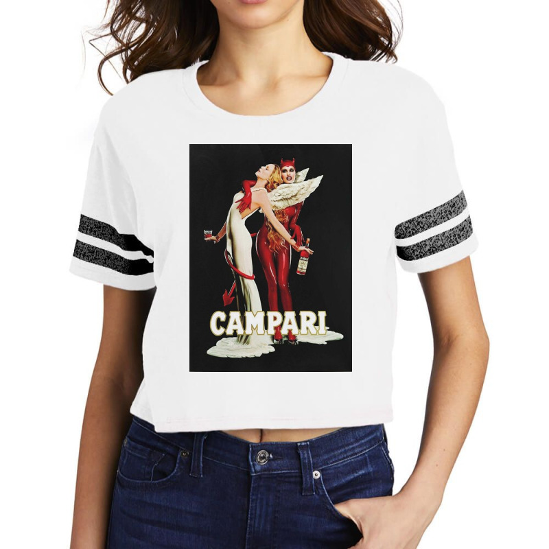 Vintage Campari Italian Bitters Aperitif Angel And Devil Rb Scorecard Crop Tee by evanasdonna | Artistshot