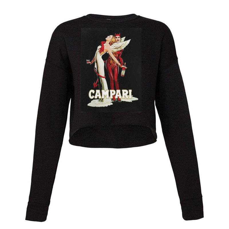 Vintage Campari Italian Bitters Aperitif Angel And Devil Rb Cropped Sweater by evanasdonna | Artistshot