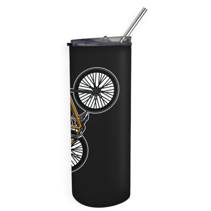 Skeleton Gang Banger On A Bicycle Cartoon Skinny Tumbler | Artistshot