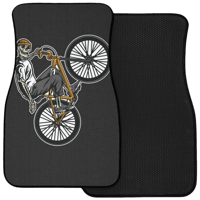 Skeleton Gang Banger On A Bicycle Cartoon Front Car Mat | Artistshot