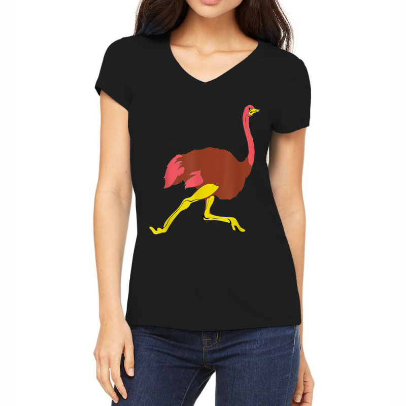 Ostrich - African Bird Africa Animal Zoology Nature Women's V-Neck T-Shirt by LUCYICHARDS | Artistshot