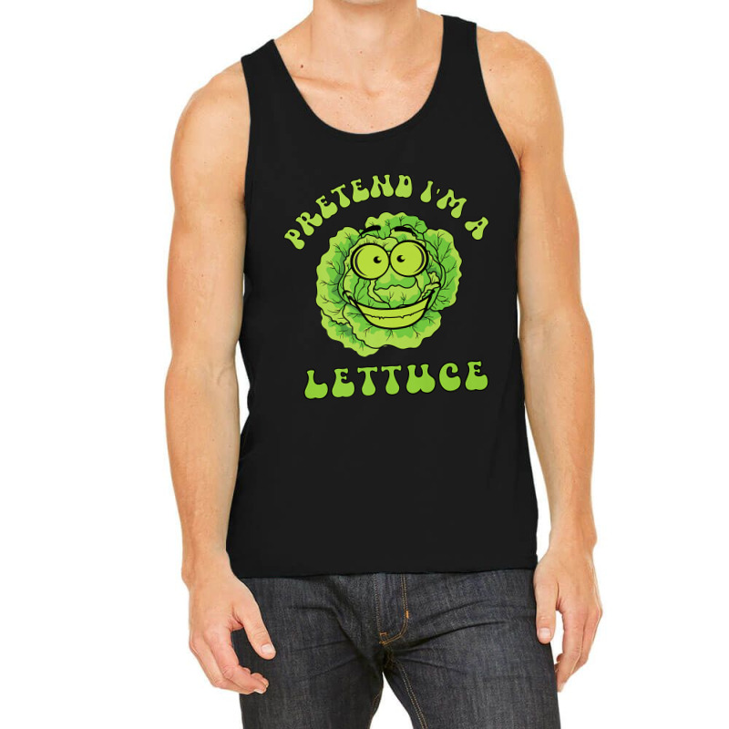 Pretend I'm A Lettuce Retro Wavy Text Premium Tank Top | Artistshot