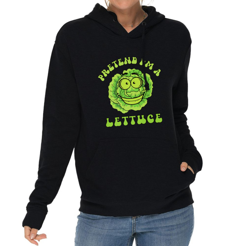 Pretend I'm A Lettuce Retro Wavy Text Premium Lightweight Hoodie | Artistshot