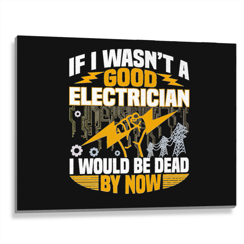 Funny Electrician Art Men Women Licensed Electrician Lineman Premium Metal Print Horizontal | Artistshot