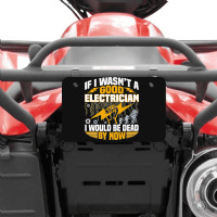 Funny Electrician Art Men Women Licensed Electrician Lineman Premium Atv License Plate | Artistshot