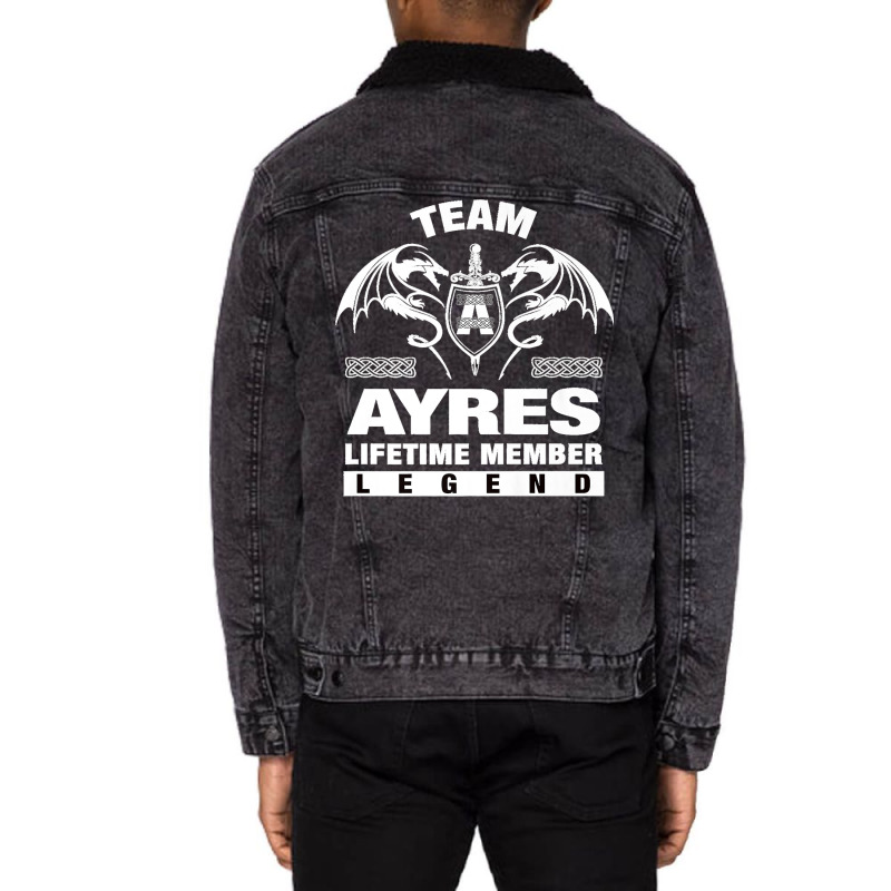 Team Ayres Lifetime Member Gifts Premium Unisex Sherpa-Lined Denim Jacket by JilmarM.Perez | Artistshot