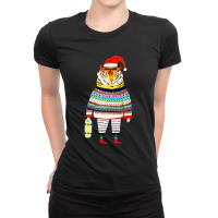 Drawing, Santa - Tiger Ladies Fitted T-shirt | Artistshot