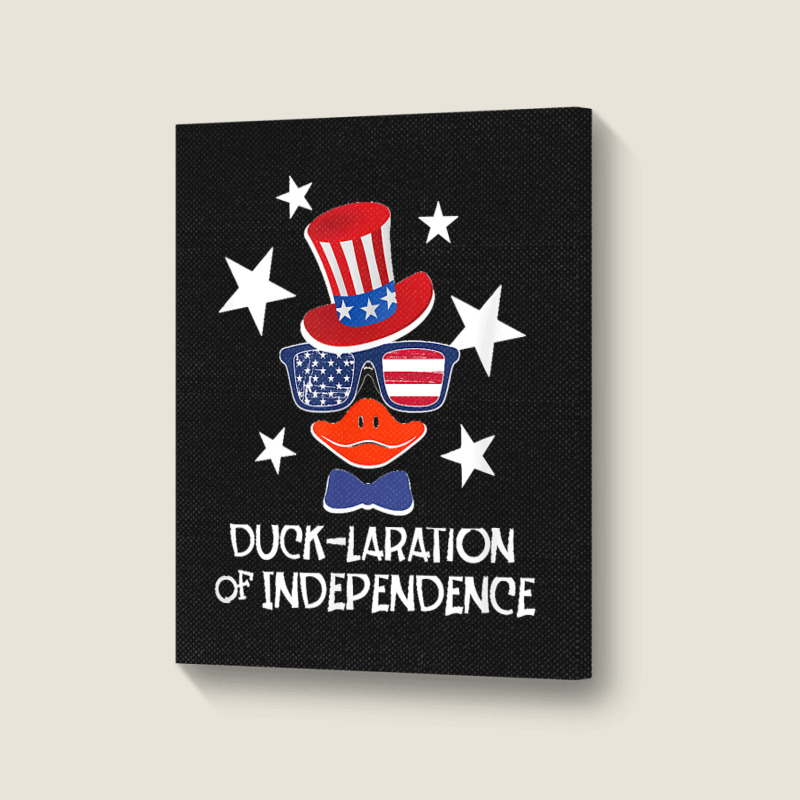 Funny Duck Lover 4th Of July Patriotic Pun Tops Men Kids Boy Portrait Canvas Print | Artistshot