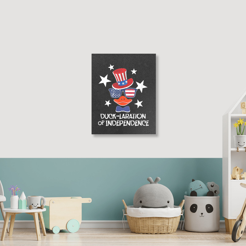 Funny Duck Lover 4th Of July Patriotic Pun Tops Men Kids Boy Portrait Canvas Print | Artistshot