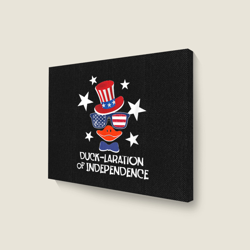 Funny Duck Lover 4th Of July Patriotic Pun Tops Men Kids Boy Landscape Canvas Print | Artistshot