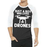 Funny Drone Design For Boys Kids Drone Camera Pilot Lovers Premium 3/4 Sleeve Shirt | Artistshot