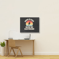 Electrician Save A Fuse Funny Lineman Wireman Retro Vintage Premium Landscape Canvas Print | Artistshot