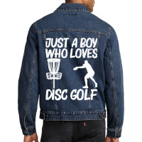 Funny Disc Golf Art For Boys Kids Outdoor Sport Game Lovers Premium Men Denim Jacket | Artistshot