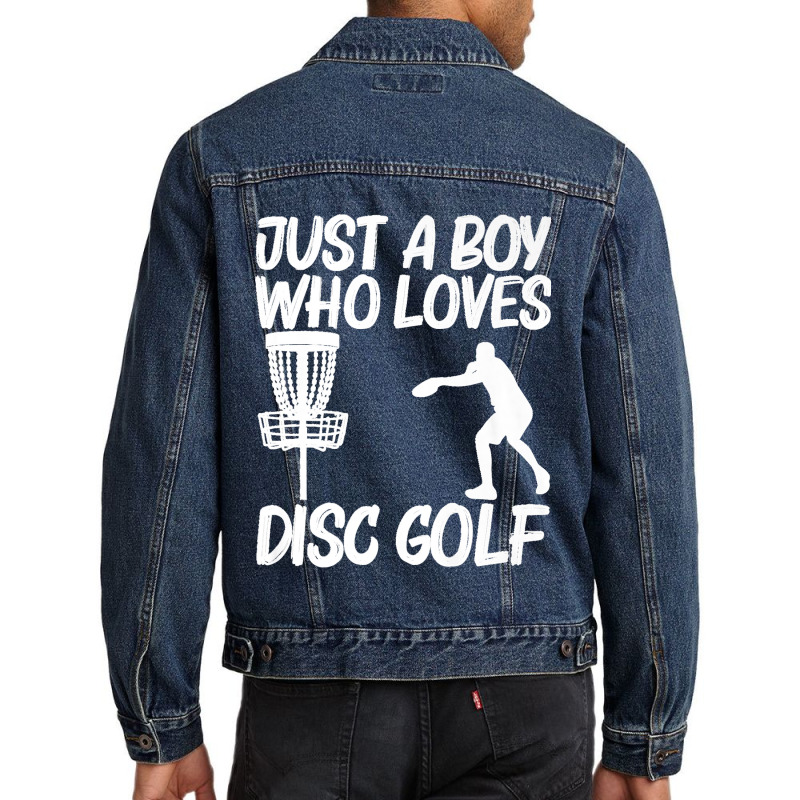 Funny Disc Golf Art For Boys Kids Outdoor Sport Game Lovers Premium Men Denim Jacket | Artistshot