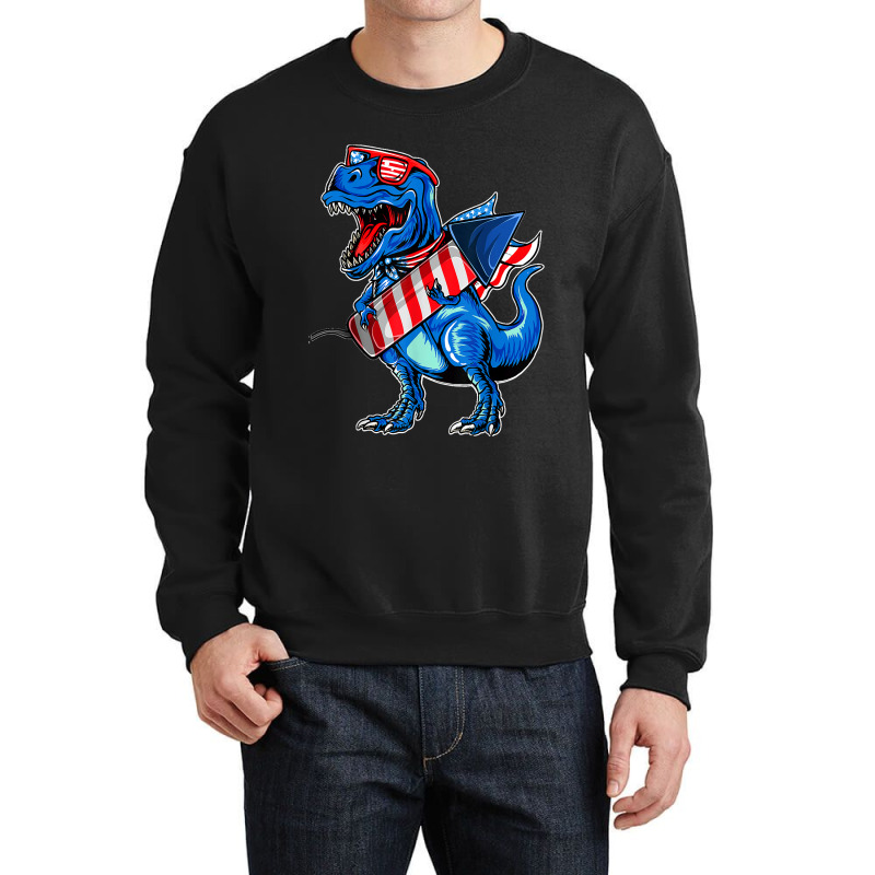 Funny Dinosaur Toddler Boys 4th Of July Crewneck Sweatshirt | Artistshot