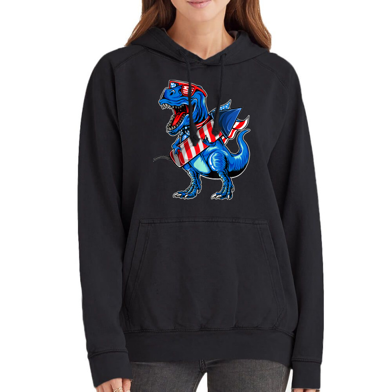 Funny Dinosaur Toddler Boys 4th Of July Vintage Hoodie | Artistshot