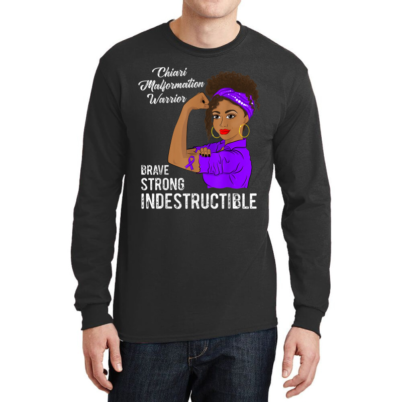 Chiari Malformation Warrior Indestructible Awareness Gift Long Sleeve Shirts | Artistshot