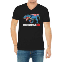 Funny Dinosaur 4th Of July Kids Boys Men Amerisaurus T Rex V-neck Tee | Artistshot