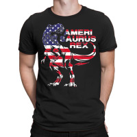 Funny Dinosaur 4th Of July American Flag Amerisaurus T Rex T-shirt | Artistshot