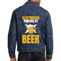 Electrician Powered By Beer Gag Tee For Unisex Electricians Premium Men Denim Jacket | Artistshot