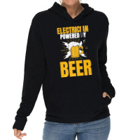 Electrician Powered By Beer Gag Tee For Unisex Electricians Premium Lightweight Hoodie | Artistshot