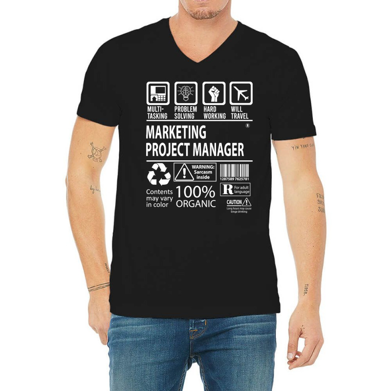 Marketing Project Manager T Shirt - Multitasking Certified Job Gift It V-Neck Tee by mckeebeckett3l9yxd | Artistshot