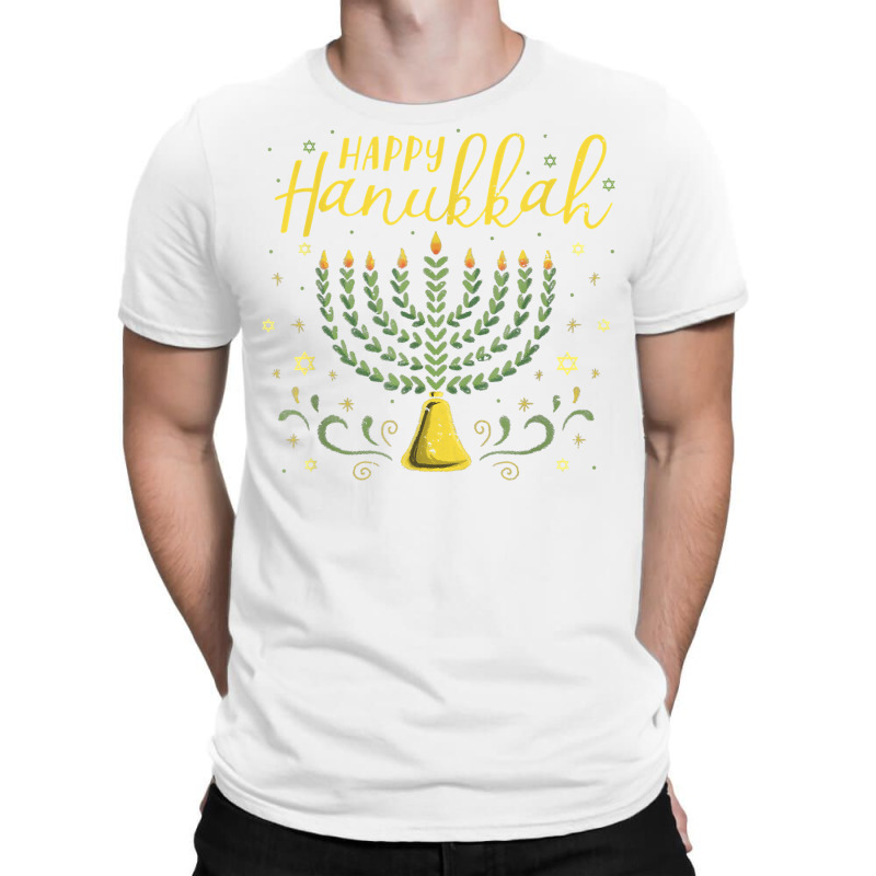 Happy Hanukkah Menorah Jewish Chanukah Festive Holiday T Shirt T-shirt | Artistshot