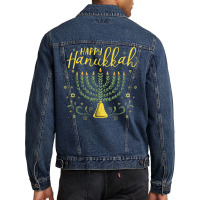 Happy Hanukkah Menorah Jewish Chanukah Festive Holiday T Shirt Men Denim Jacket | Artistshot