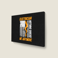 Electrician Nothing Shocks Me Anymore Usa Flag American Landscape Canvas Print | Artistshot