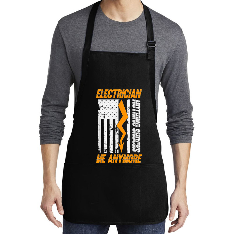 Electrician Nothing Shocks Me Anymore Usa Flag American Medium-length Apron | Artistshot