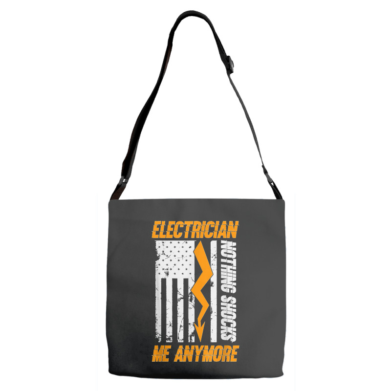 Electrician Nothing Shocks Me Anymore Usa Flag American Adjustable Strap Totes | Artistshot