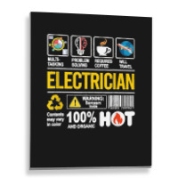 Electrician Multitasking Sarcasm Job Pride Proud Electrician Metal Print Vertical | Artistshot