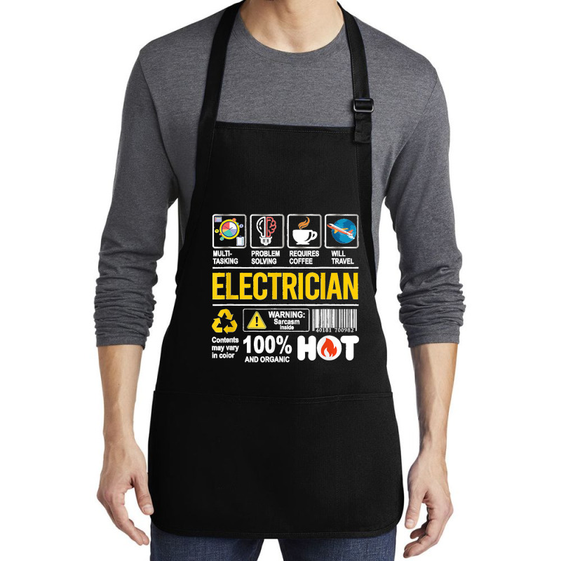 Electrician Multitasking Sarcasm Job Pride Proud Electrician Medium-length Apron | Artistshot