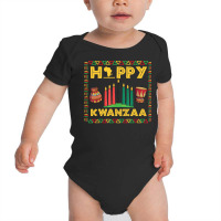 Happy Kwanzaa Kinara Candles Principles African American Long Sleeve T Baby Bodysuit | Artistshot