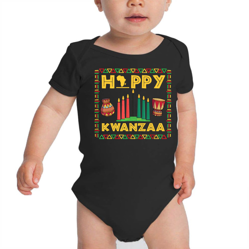 Happy Kwanzaa Kinara Candles Principles African American Long Sleeve T Baby Bodysuit by therronjayes | Artistshot