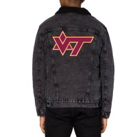 Vt Hokies Jewish Star Of David Unisex Sherpa-lined Denim Jacket | Artistshot