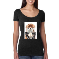 Morning Fox - Cute Coffee Animal Women's Triblend Scoop T-shirt | Artistshot