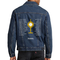 Anima Christi Tshirt Soul Of Christ Sanctify Catholic Latin Men Denim Jacket | Artistshot