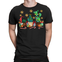 Merry Christmas Lights Cactus Christmas Cactus Lover T Shirt T-shirt | Artistshot