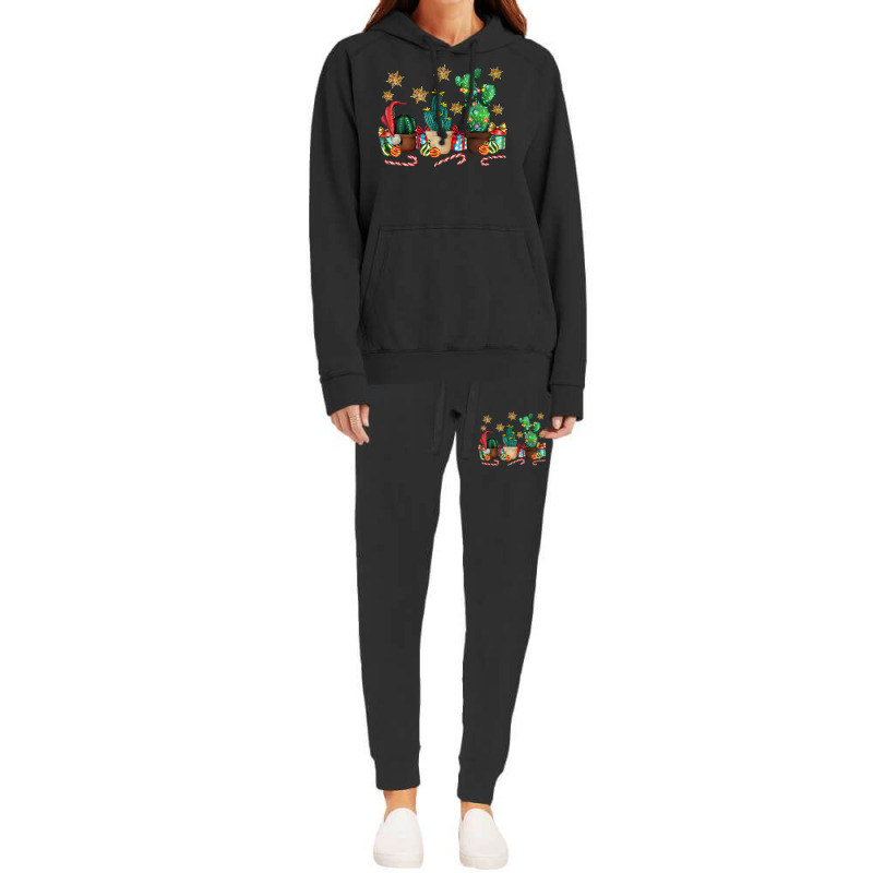 Merry Christmas Lights Cactus Christmas Cactus Lover T Shirt Hoodie & Jogger Set | Artistshot