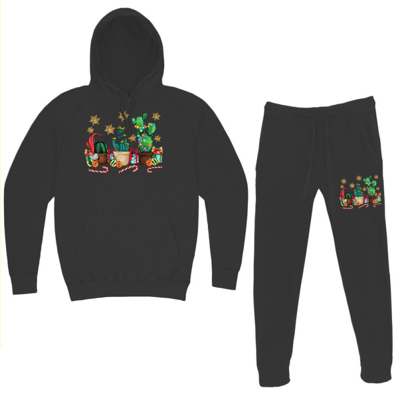 Merry Christmas Lights Cactus Christmas Cactus Lover T Shirt Hoodie & Jogger Set | Artistshot